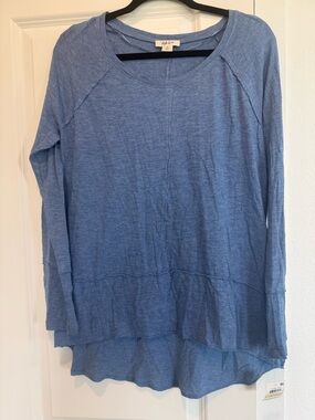 Style & Co. Light Blue Layered Hem Long-Sleeve Tunic